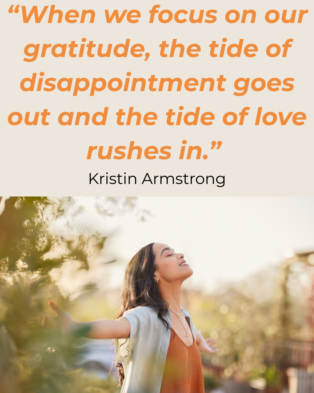 When we focus on Gratitude – Kristin Armstrong